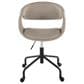 Lumisource Curvo Task Chair with Light Grey Cushion in Black, , large