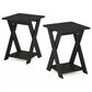 HOMLUX 2-Tier Modern Simplistic Criss-Crossed End Table in Espresso (Set of 2), , large