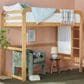 Walker Edison Adyn Twin Loft Bunk Bed with Ladder in Natural Pine, , large