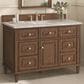 James Martin Vanities Lorelai 48" Single Vanity in Mid-Century Walnut with 3 cm Victorian Silver Quartz Top, , large