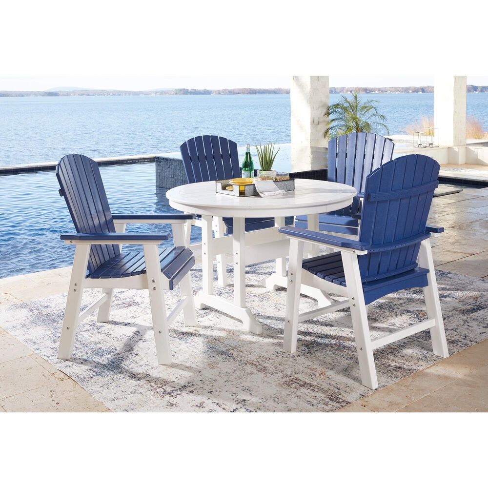 Ashley Crescent Luxe Round Dining Table in White, , large