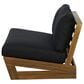 Linon Home Decor Silbury Outdoor Bench with Black Cushion in Warm Teak, , large