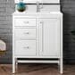 James Martin Vanities Addison 30" Single Bathroom Vanity in Glossy White with Single Hole 3 cm White Zeus Quartz Top and Rectangular Sink, , large