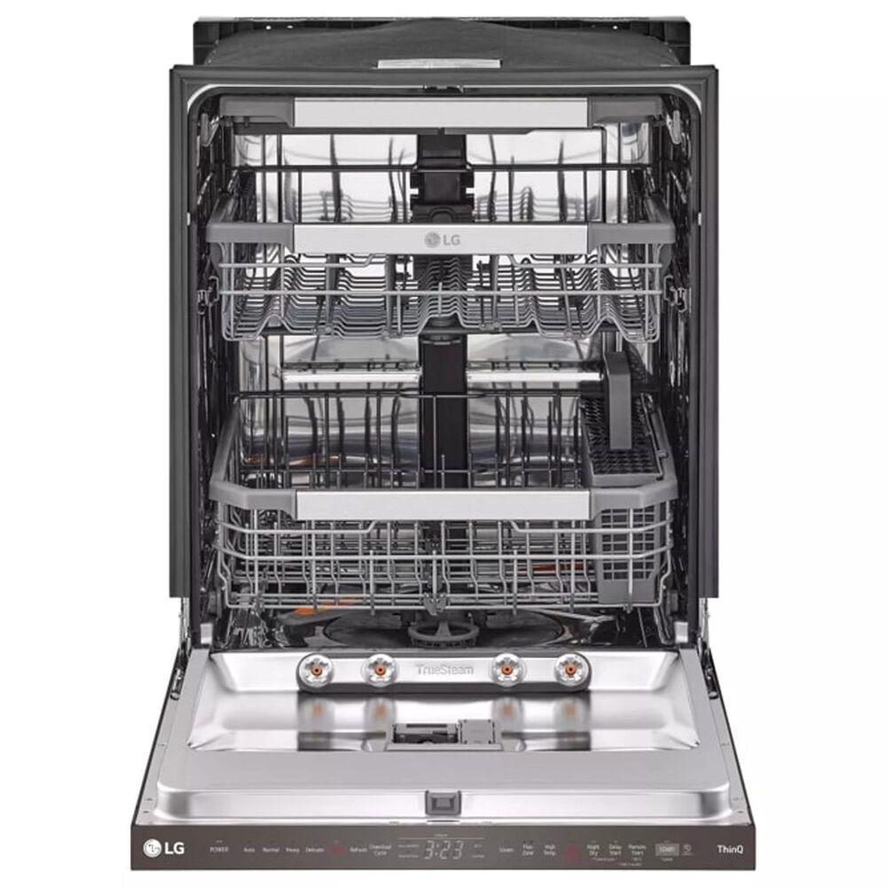 LG 2-Piece Kitchen Package with 26 Cu. Ft. French Door Refrigerator and Pocket Handle Dishwasher in Black Stainless Steel, , large