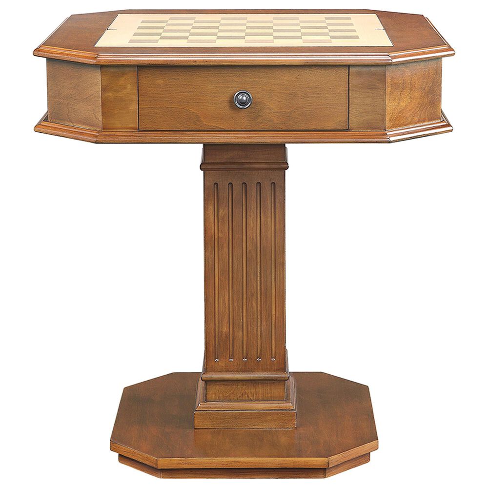 HOMLUX Galini 2-Drawer Game Table in Brown, , large