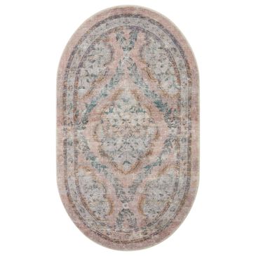 Rifle Paper Co. x Loloi Courtyard 2"3" x 3"9" Oval Chateau Blush Area Rug, , large