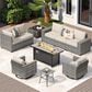 HOMLUX 10-Piece Outdoor Patio Wicker Sectional Furniture Set in Beige, , large
