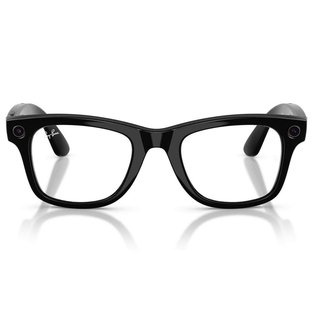 Rayban Glasses Wayfarer Gen 2 50mm Sunglasses with Clear and Graphite Green Transitions Lenses in Shiny Black, , large