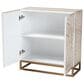 Baxton Studio Ercilia Storage Cabinet in White, Rustic Brown and Gold, , large