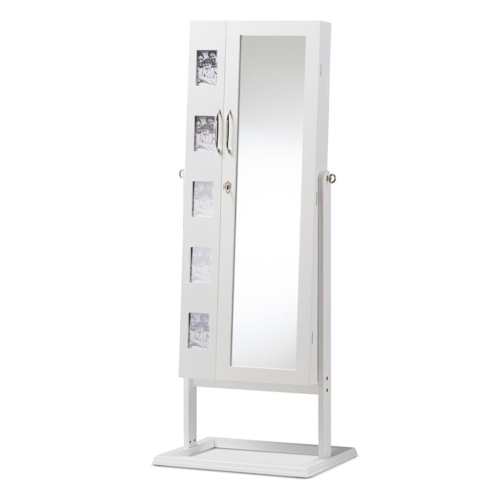 Baxton Studio Vittoria Jewelry Armoire Cabinet in White, , large