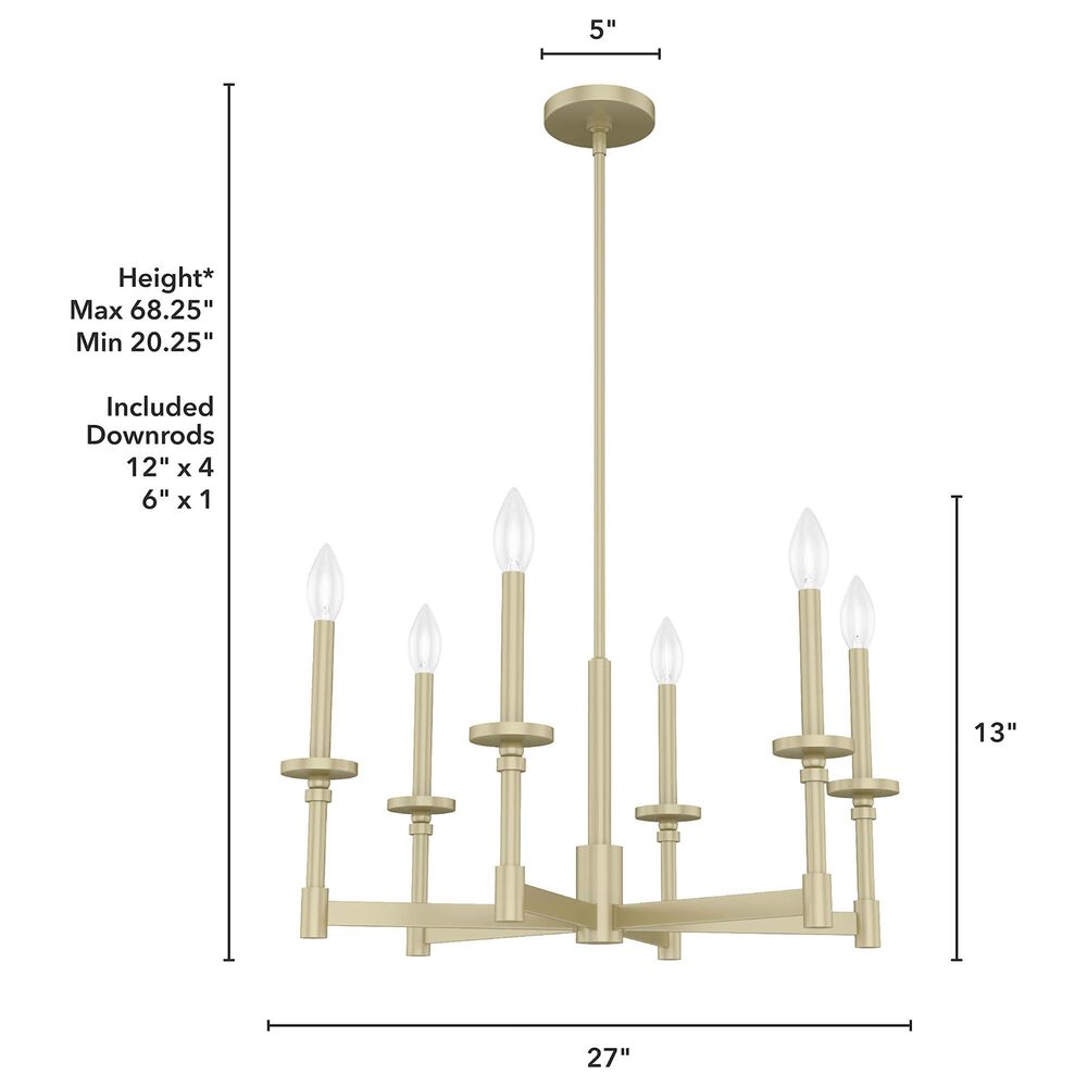 Hunter Briargrove Single Tier Chandelier in Painted Modern Brass, , large