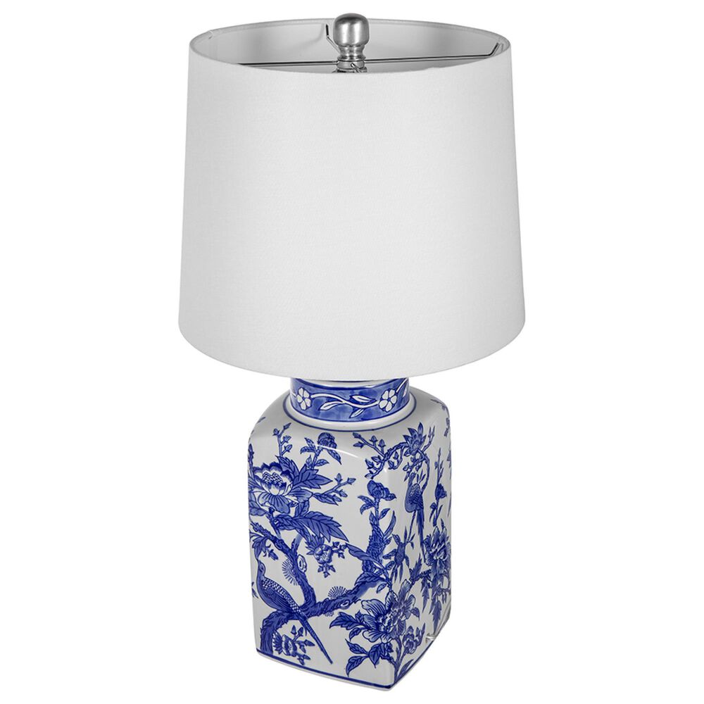Hearth and Haven Ceramic Vase Table Lamp in Blue and White, , large