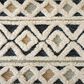 L&R Resources Sinuous Geometric Diamonds 4" Round Blue and Cream Area Rug, , large