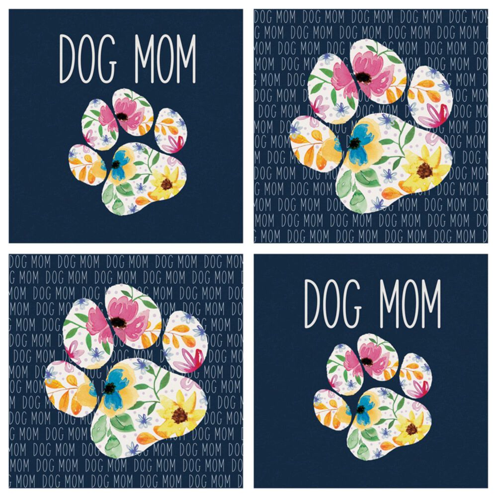 Carson Gifts Dog Mom Square House Coasters in Multicolor (Set of 4), , large