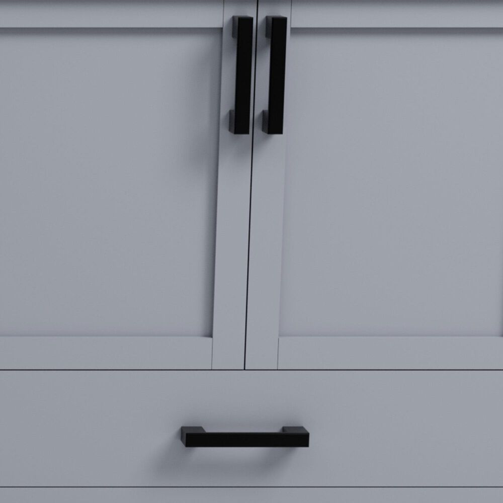 Lexora Home Ziva 84" Double Bathroom Vanity in Dark Grey with 2 cm White Quartz Top and Rectangular Sinks, , large