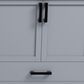 Lexora Home Ziva 84" Double Bathroom Vanity in Dark Grey with 2 cm White Quartz Top and Rectangular Sinks, , large