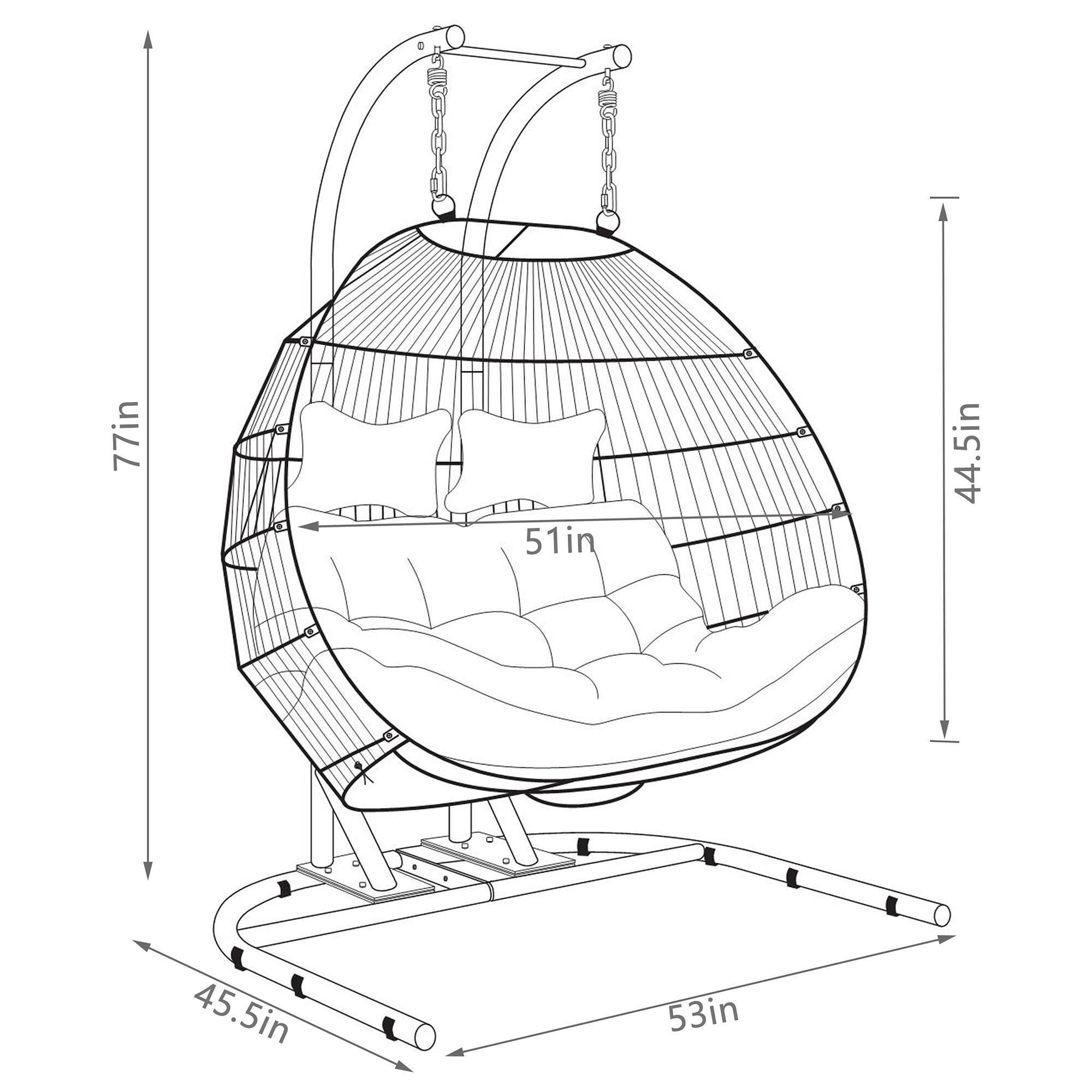 Double folding sales hanging chair