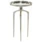 Maple and Jade 22" Round End Table with 3 Tripod Legs in Polished Silver, , large
