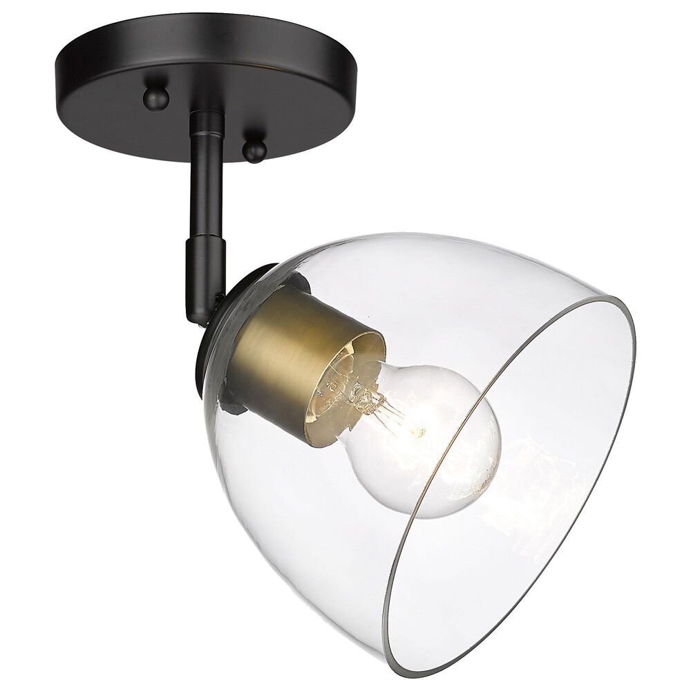 Golden Lighting Roxie 1-Light Wall Sconce with Brushed Champagne Bronze Accent in Matte Black, , large