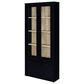 Coaster Hawthorne 4-Shelf Glass Door Tall Cabinet in Black, , large