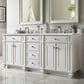 James Martin Vanities Bristol 72" Double Bathroom Vanity in Bright White with 3 cm Carrara White Marble Top and Rectangular Sinks, , large