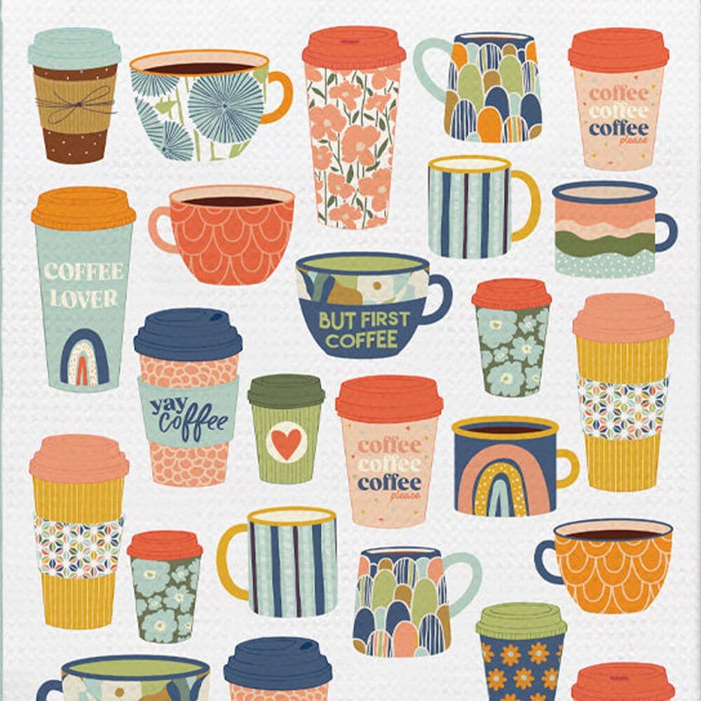 Werkshoppe But First Coffee Microfiber Towel in Multicolor, , large
