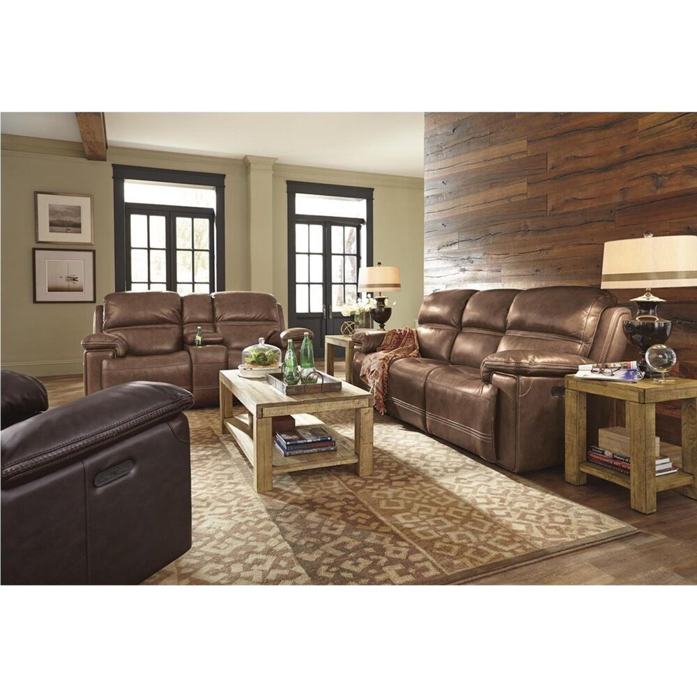 Flexsteel Fenwick Power Sofa with Headrest in Light Brown, , large