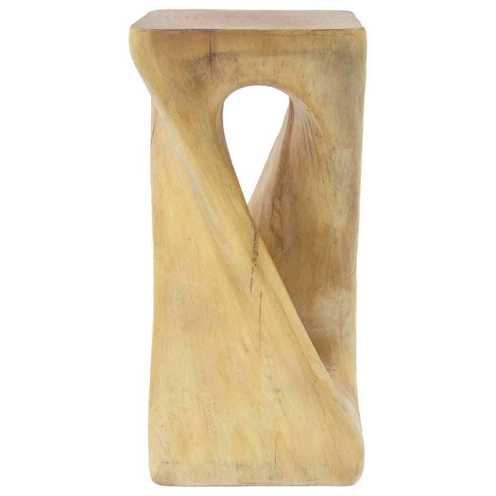 Hearth and Haven Outdoor End Table with Twist Design in Natural, , large