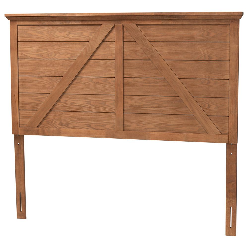 Baxton Studio Yorick Queen Headboard in Ash Walnut, , large
