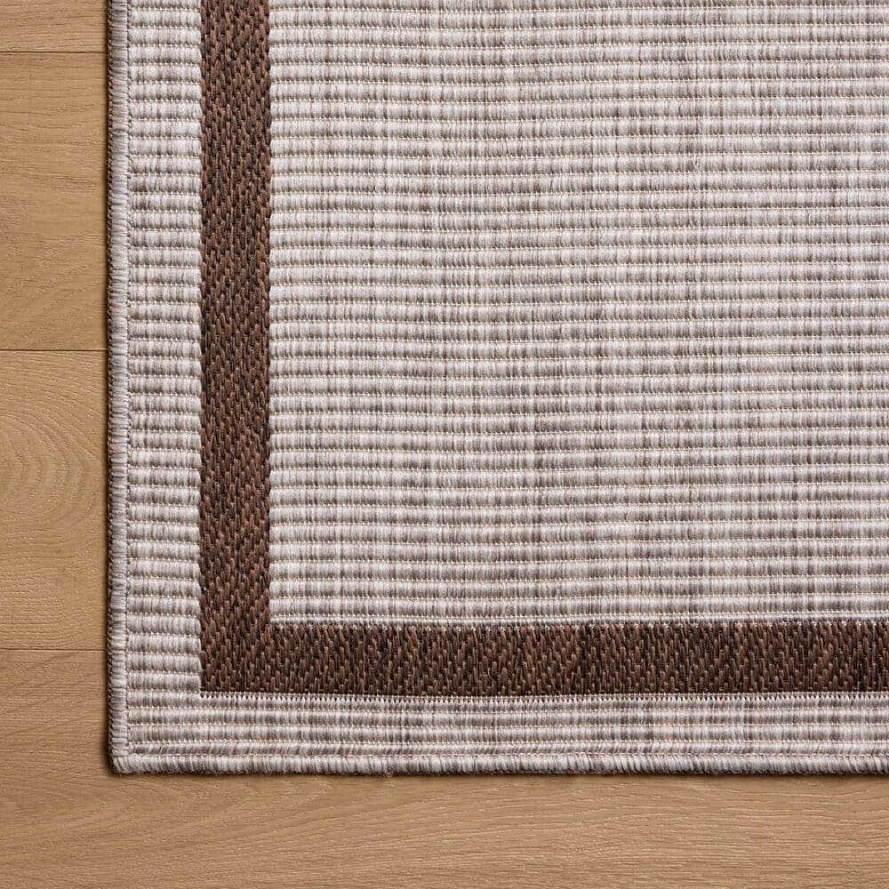 Loloi Easton Dove and Coffee 5&#39;3&quot; x 7&#39;6&quot; Indoor/Outdoor Area Rug, , large