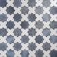 Soho Studio Malta Denim Blue Star Matte and White Cross Polished 6" x 6" Porcelain Tile Kit, , large
