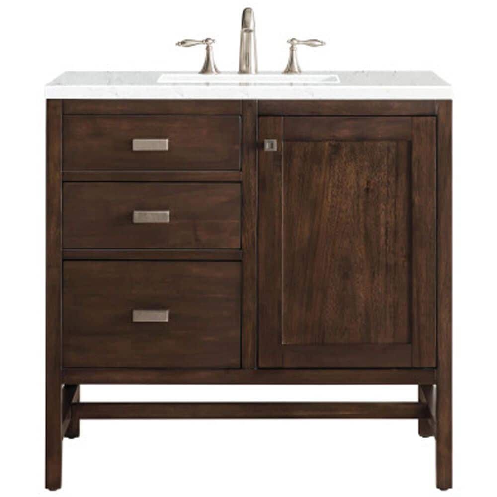 James Martin Vanities Addison 36" Single Bathroom Vanity in Mid Century Acacia with 3 cm Eternal Jasmine Pearl Quartz Top, , large