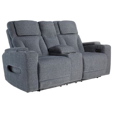 Ashley Forest Lake Power Reclining Loveseat in Steel, , large