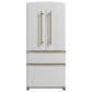 Forno Luigi 18 Cu. Ft. French Door Refrigerator with Antique Brass Handles in White, , large