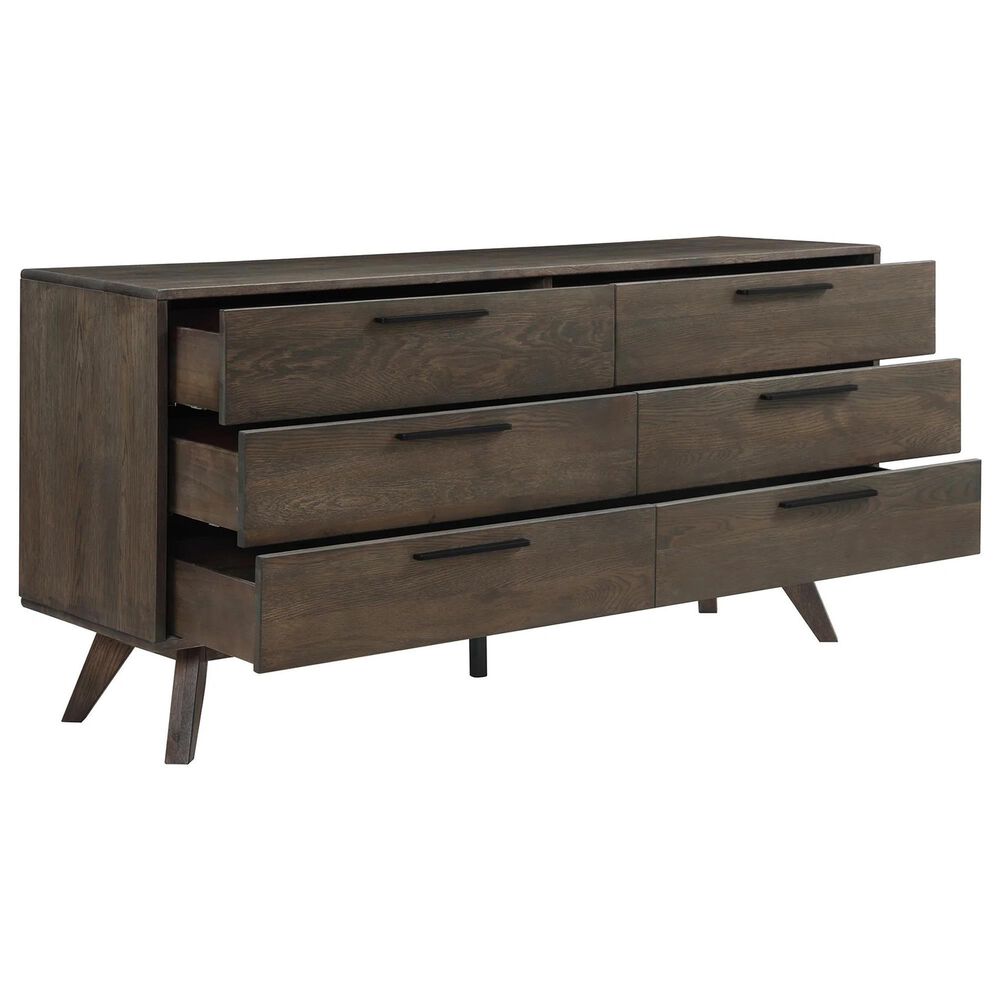 Blue River Astoria 6-Drawer Dresser in Dark Brown, , large