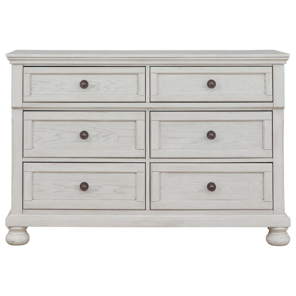 Ashley Robbinsdale 6 Drawer Dresser and Mirror in Antique White, , large