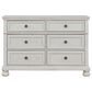 Ashley Robbinsdale 6 Drawer Dresser and Mirror in Antique White, , large