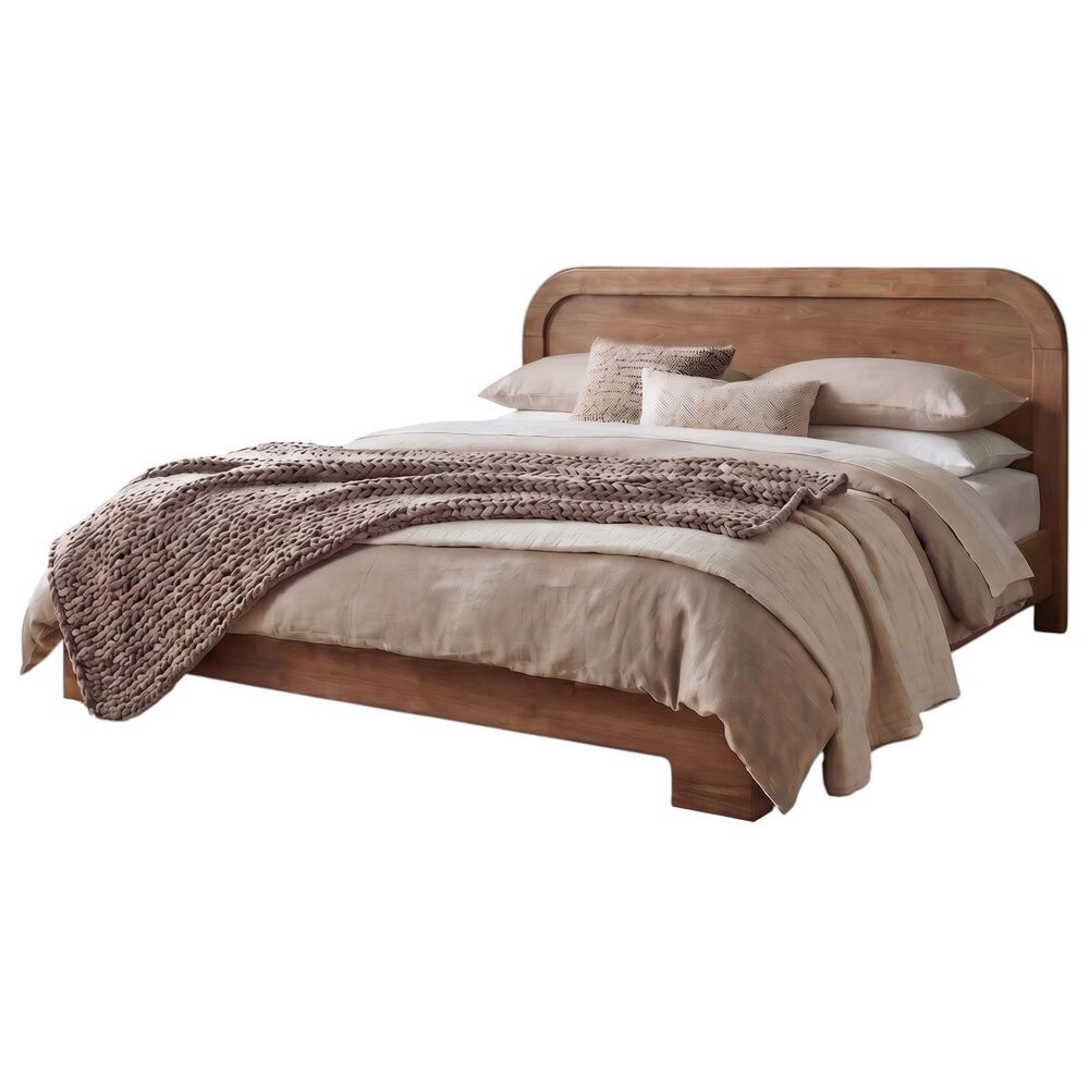 Urban Home Kione California King Platform Panel Bed in Brown, , large