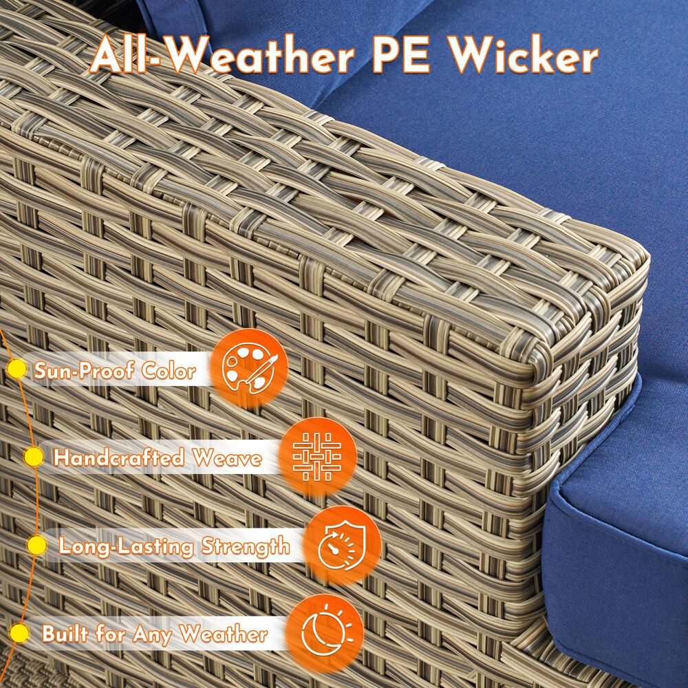 HOMLUX 9-Piece Modular Patio Conversation Set in Navy Blue, , large