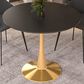 Leisuremod Leisuremod Bristol 35 round dining table Gold Base With Black Top, , large
