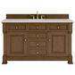 James Martin Vanities Brookfield 60" Single Bathroom Vanity in Honey Oak with 3 cm Victorian Silver Quartz Top, Rectangle Sink and FreePower Wireless Charger, , large