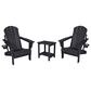 Hearth and Haven 3-Piece Outdoor Folding Adirondack Chair Set with Side Table in Black, , large