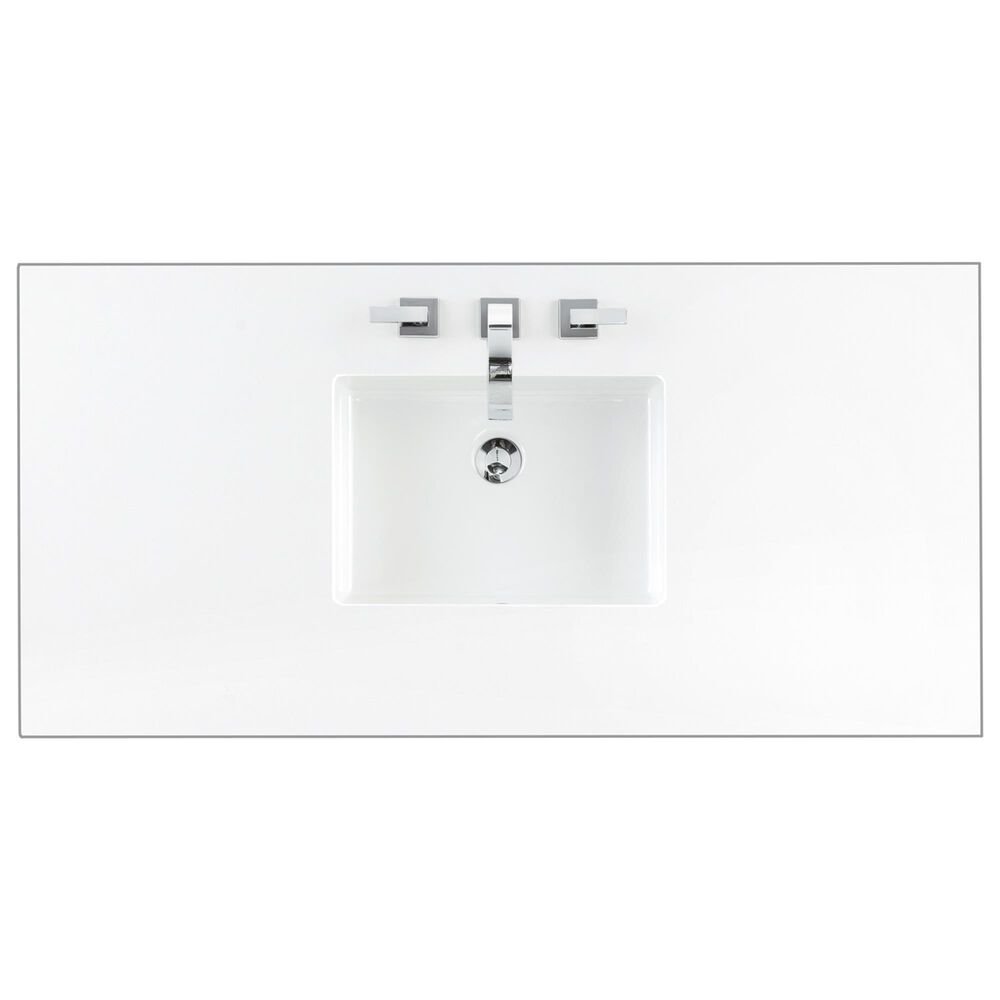 James Martin Vanities Celeste 48&quot; Single Vanity in Sun-washed Oak with Embossed Shagreen and with 3 cm White Zeus Quartz Top, , large