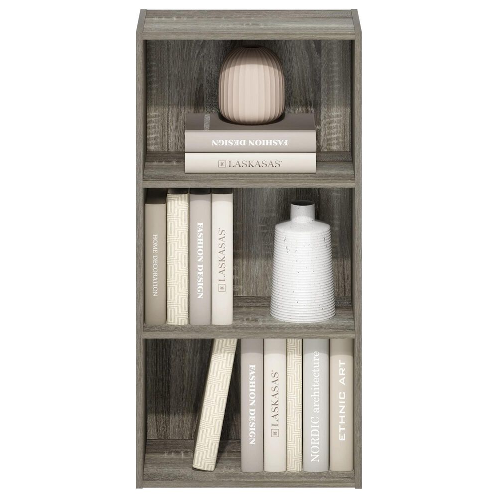 HOMLUX 3-Tier Open Shelf Bookcase in French Oak, , large