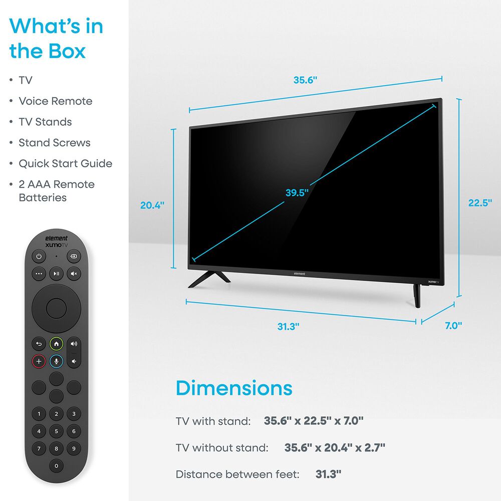Element 40" Class Genesis Series 1080p HD - Smart Xumo TV with 2.0 Soundbar in Black, , large