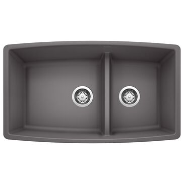 Blanco Performa 60/40 Double Bowl Kitchen Sink with Low Divide in Cinder, , large