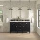 James Martin Vanities Lorelai 60" Double Vanity in Black Onyx with 3 cm Victorian Silver Quartz Top, , large