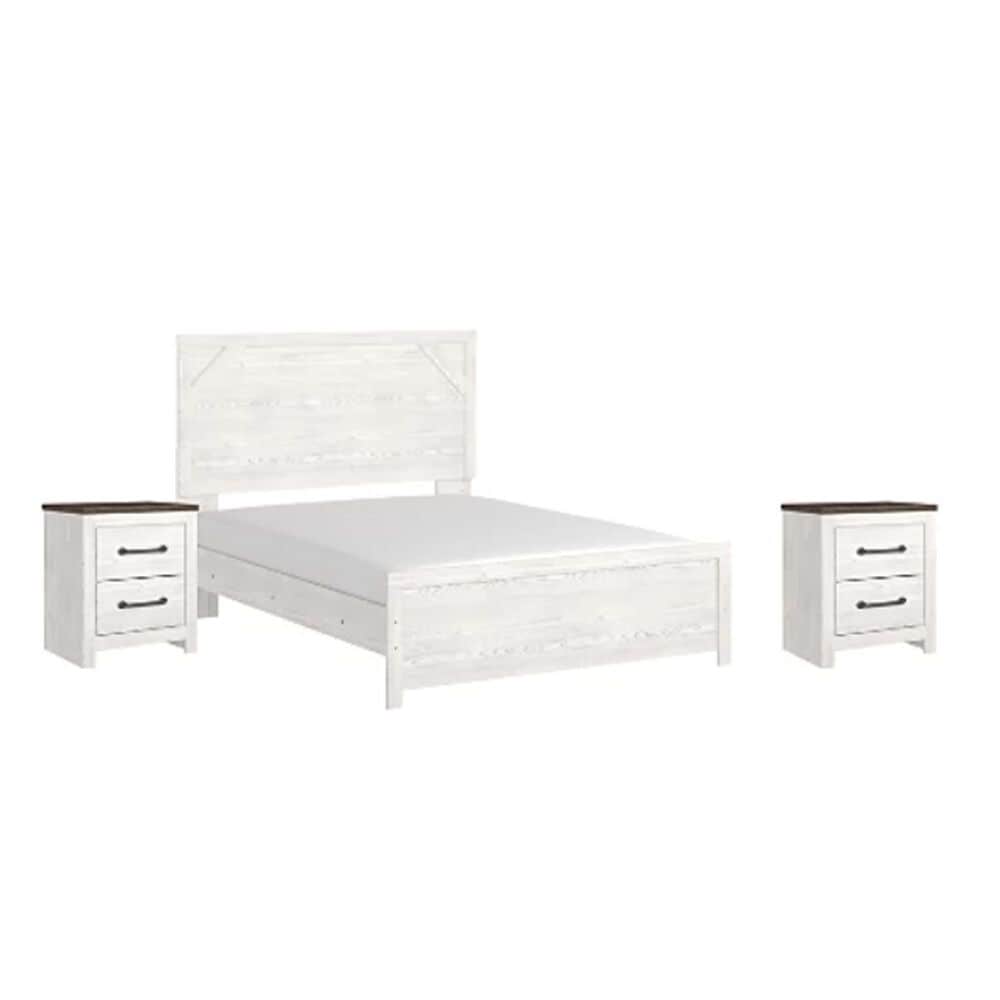 Ashley Gerridan 3-Piece King Bedroom Set with Nightstand in White and Gray, , large