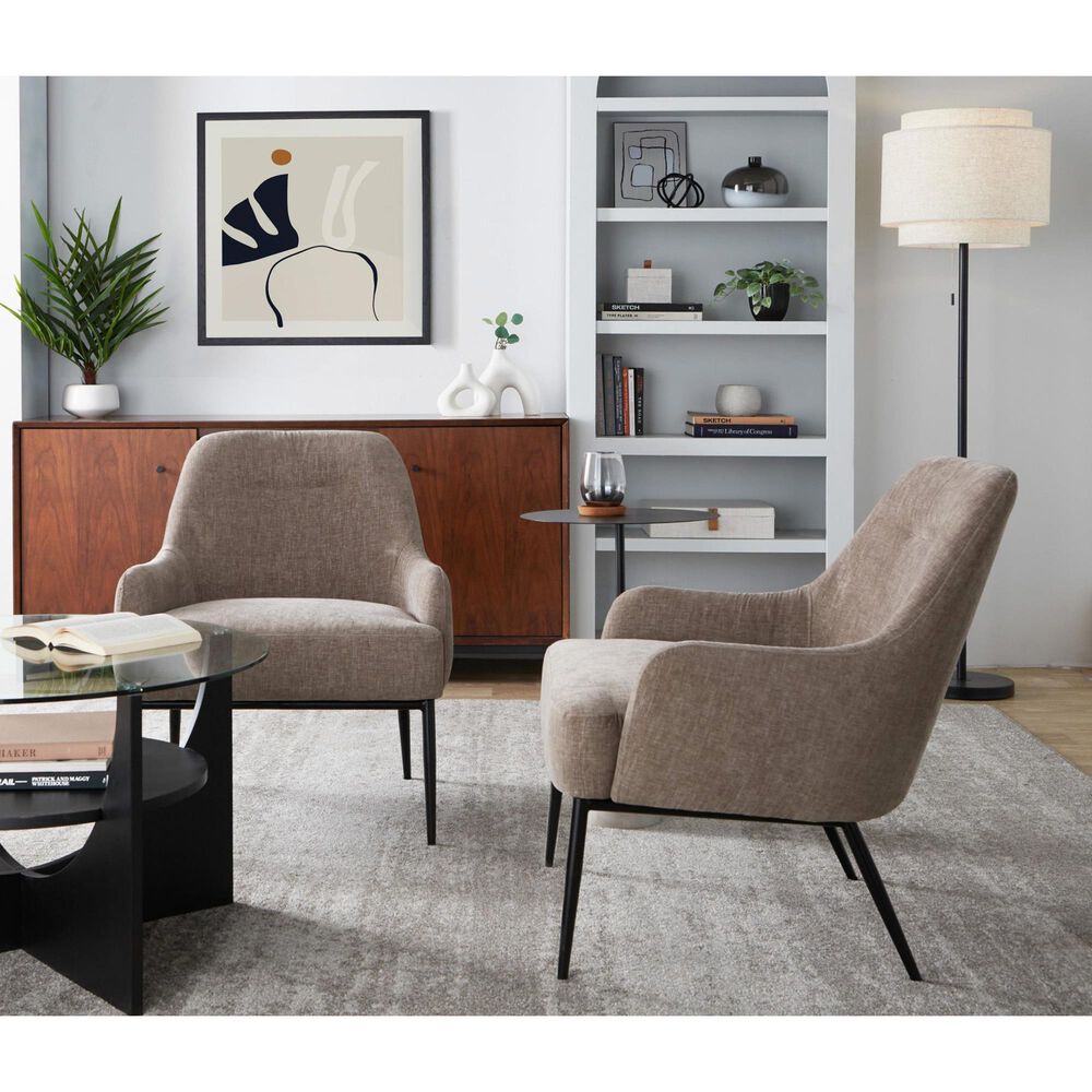 Lumisource Marcel Accent Chair in Light Brown, , large