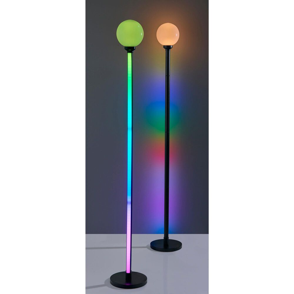 Adesso Astra RGB Color Changing Floor Lamp in Black and White, , large